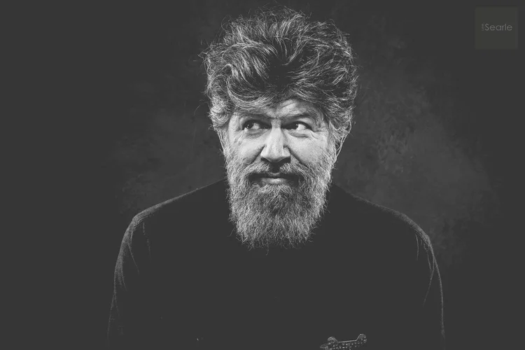 Black and white self portrait of Cornwall portrait photographer Lee Searle